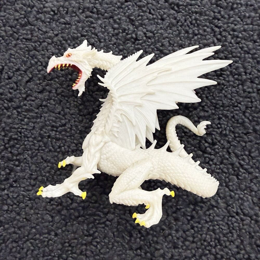 Safari Ltd Glow In The Dark Snow Dragon Figure White Fantasy Creature 5.5”